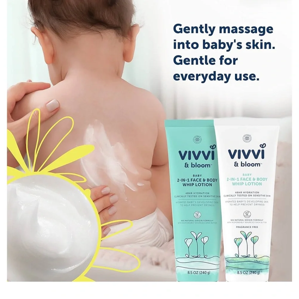 🍦HOST PICK🍦👶🏻👶🏽👶🏾Vivvi & Bloom Baby 2-in-1 face & body whip lotion sealed tube